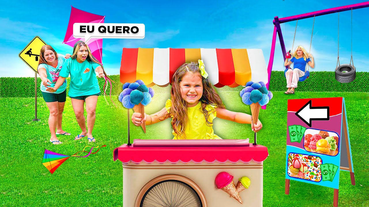 LAYRA VIROU UMA VENDEDORA DE SORVETES NO PARQUINHO!