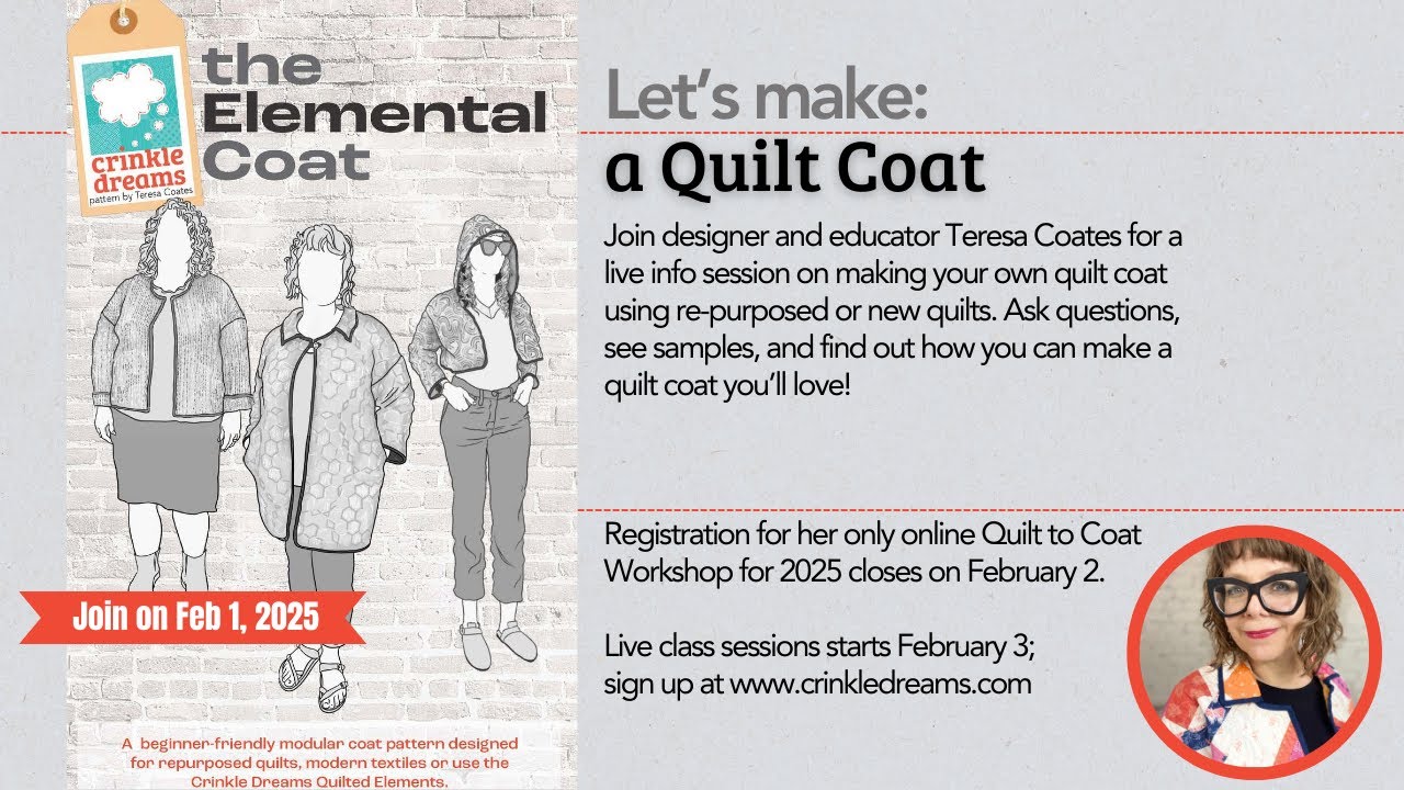 Let's Make a Quilt Coat using the Elemental Coat Pattern