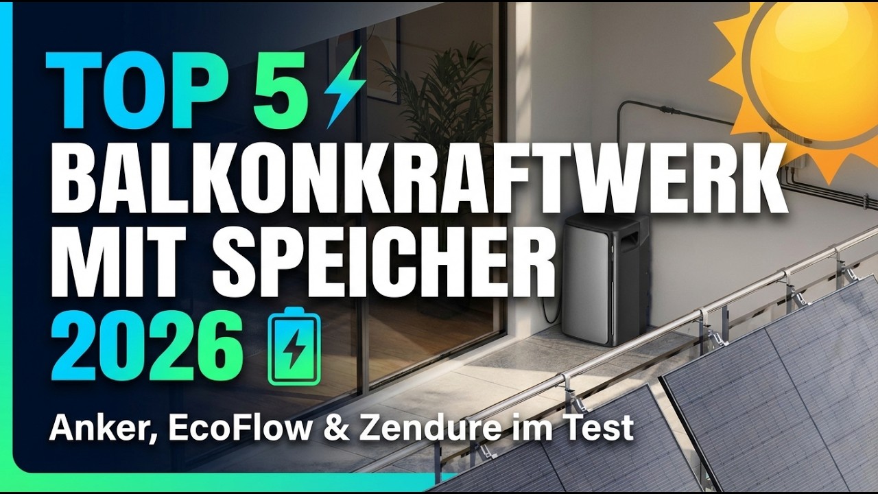 TOP 5 Balkonkraftwerk mit Speicher 2026 | Anker, EcoFlow & Zendure im Test