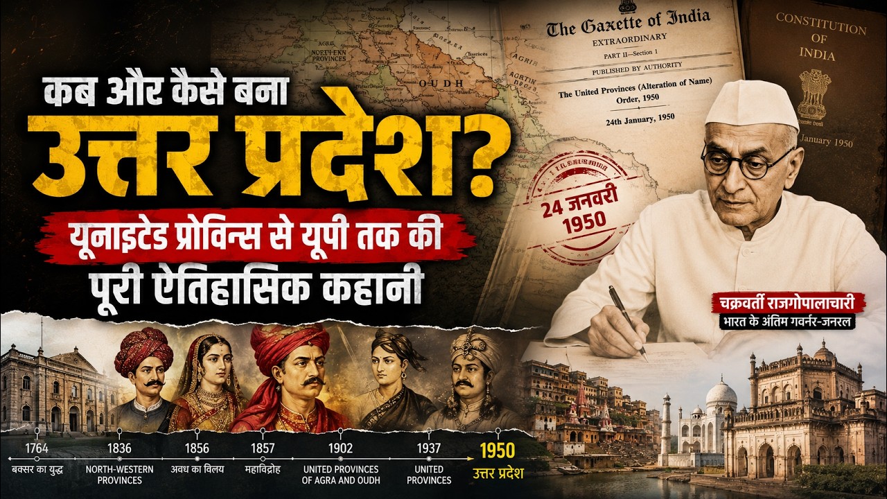 What exactly happened on January 24, 1950, that led to the United Provinces being renamed Uttar P...