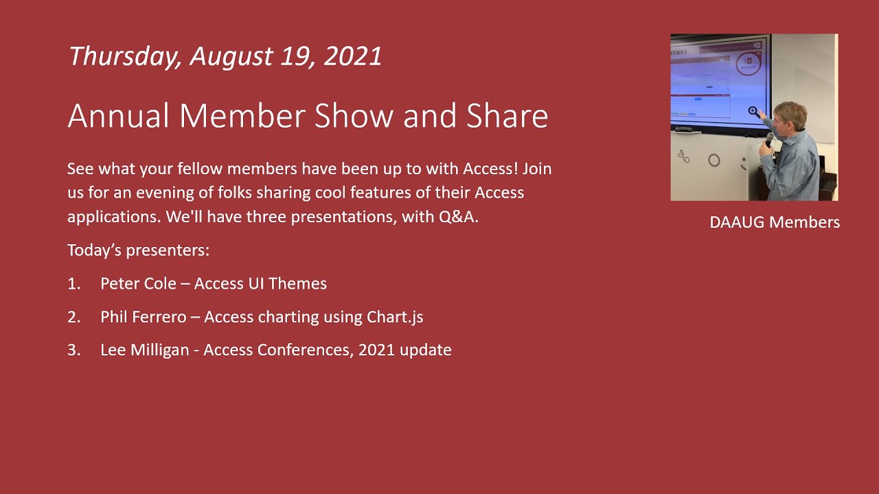 Show and Share: Themes, Charting and Conferences
