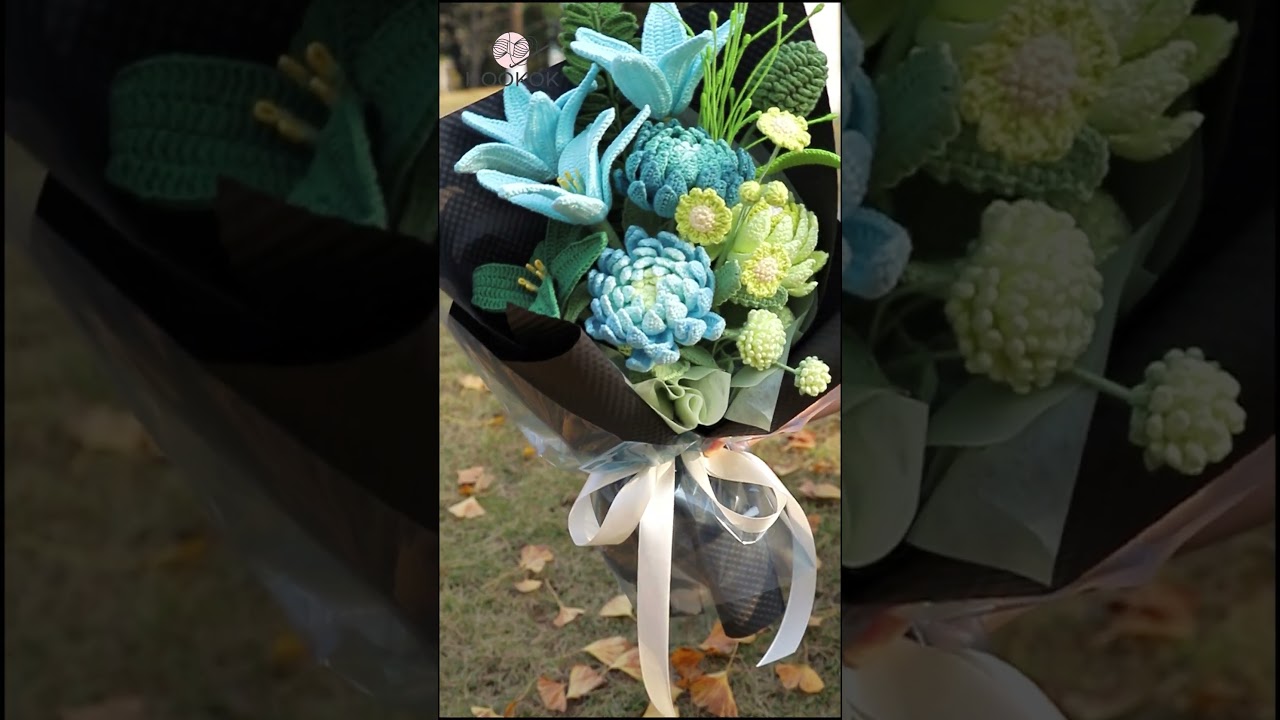 crochet bouquet for man from Hookok#crochethook #crochetdesigns #crocherhooks #flowers