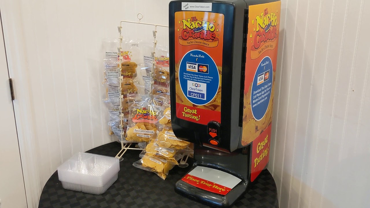 Nacho Cheese Dispenser Vending Machine by Gold Medal With Credit Card Clear Token Cellular Phone App