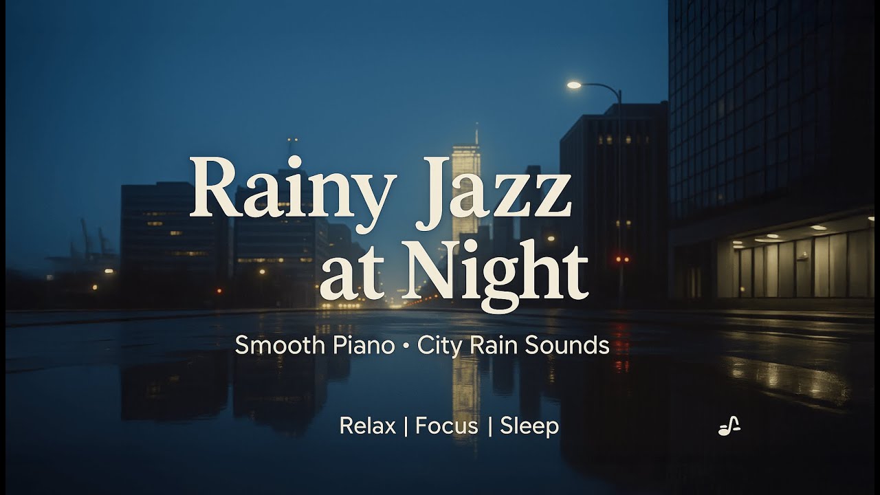 🎵 Rainy Jazz at Night – Smooth Lo-Fi Jazz for Relax, Study & Sleep | Long Play 🌙