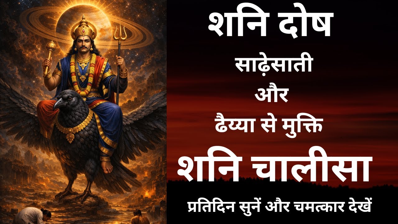 श्री शनि चालीसा पाठ | साढ़ेसाती शांति मंत्र | शनिवार विशेष चालीसा l शनि दोष निवारण पाठ l