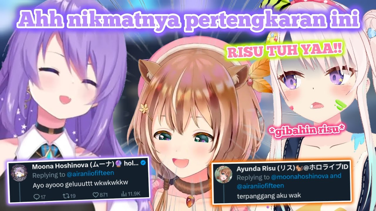 Ngakaknya Moona denger iofi terus terusan gibahin Risu pas ngak ada Risu [Hololive ID Clips]