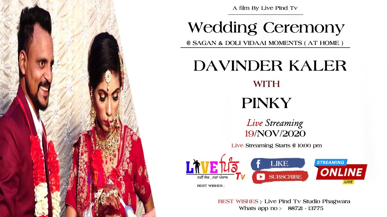 DAVINDER KALER WITH PINKY || PART 3 || WEDDING CEREMONY || LIVE PIND TV