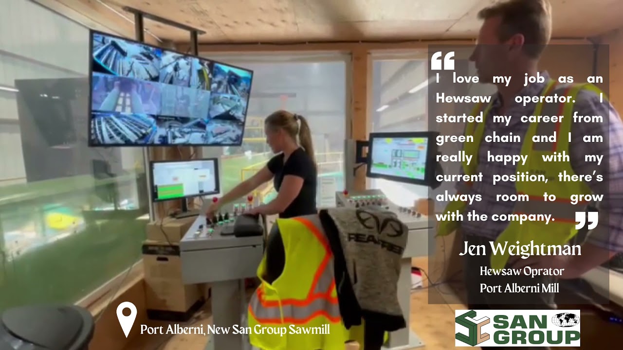 Jen Weightman - Hewsaw Operator - Port Alberni Sawmill - San Group Inc