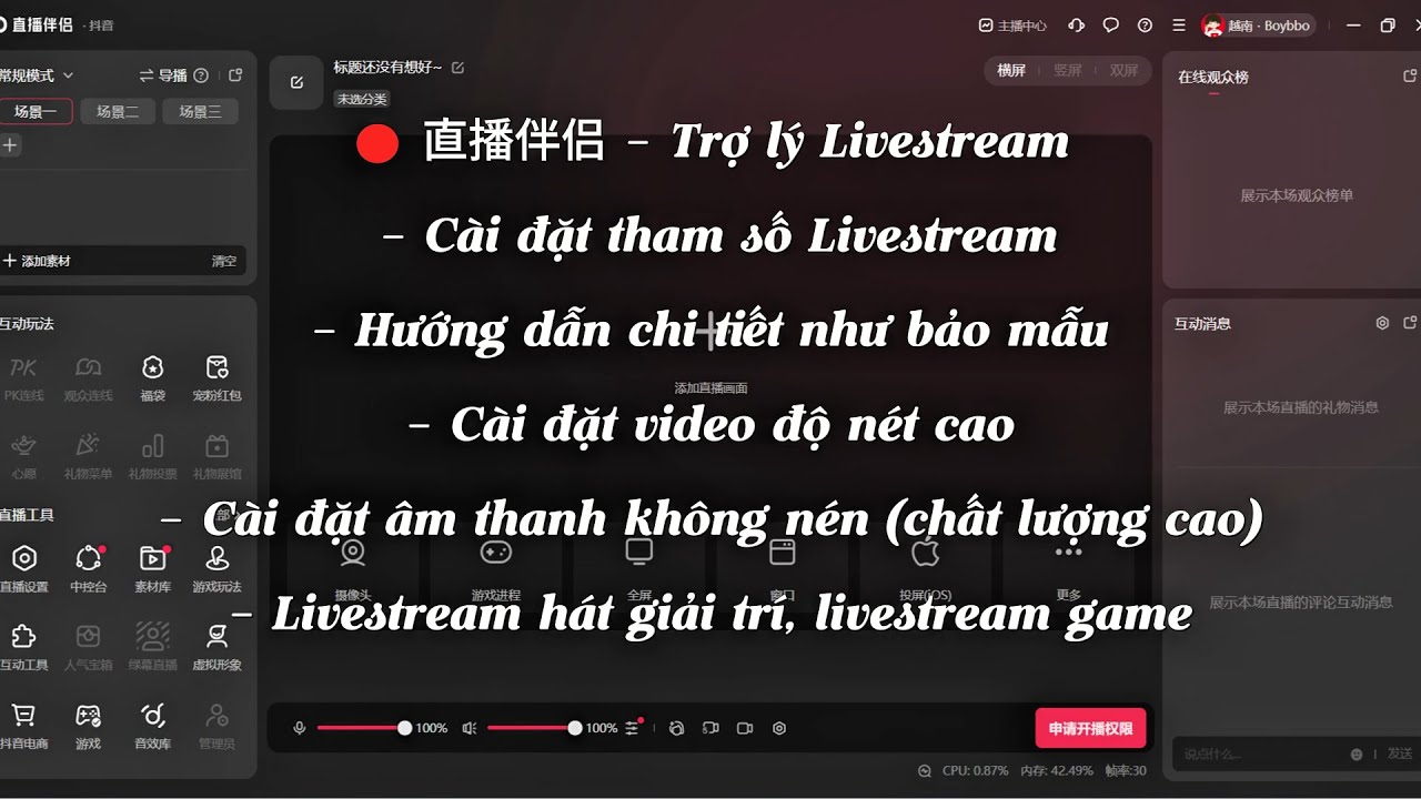 Hướng dẫn cài đặt ứng dụng Live Stream Trung Quốc |  直播伴侣
