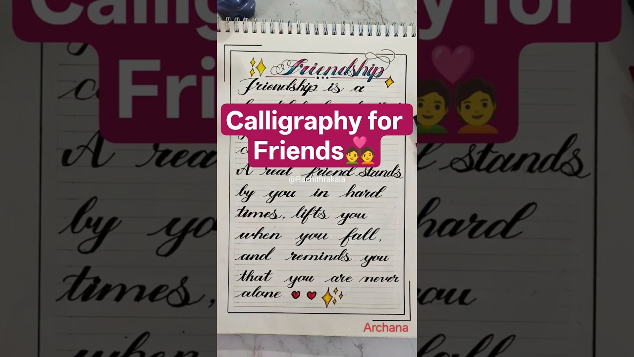 Writing a Friendship Quote in Calligraphy 💛 #shorts