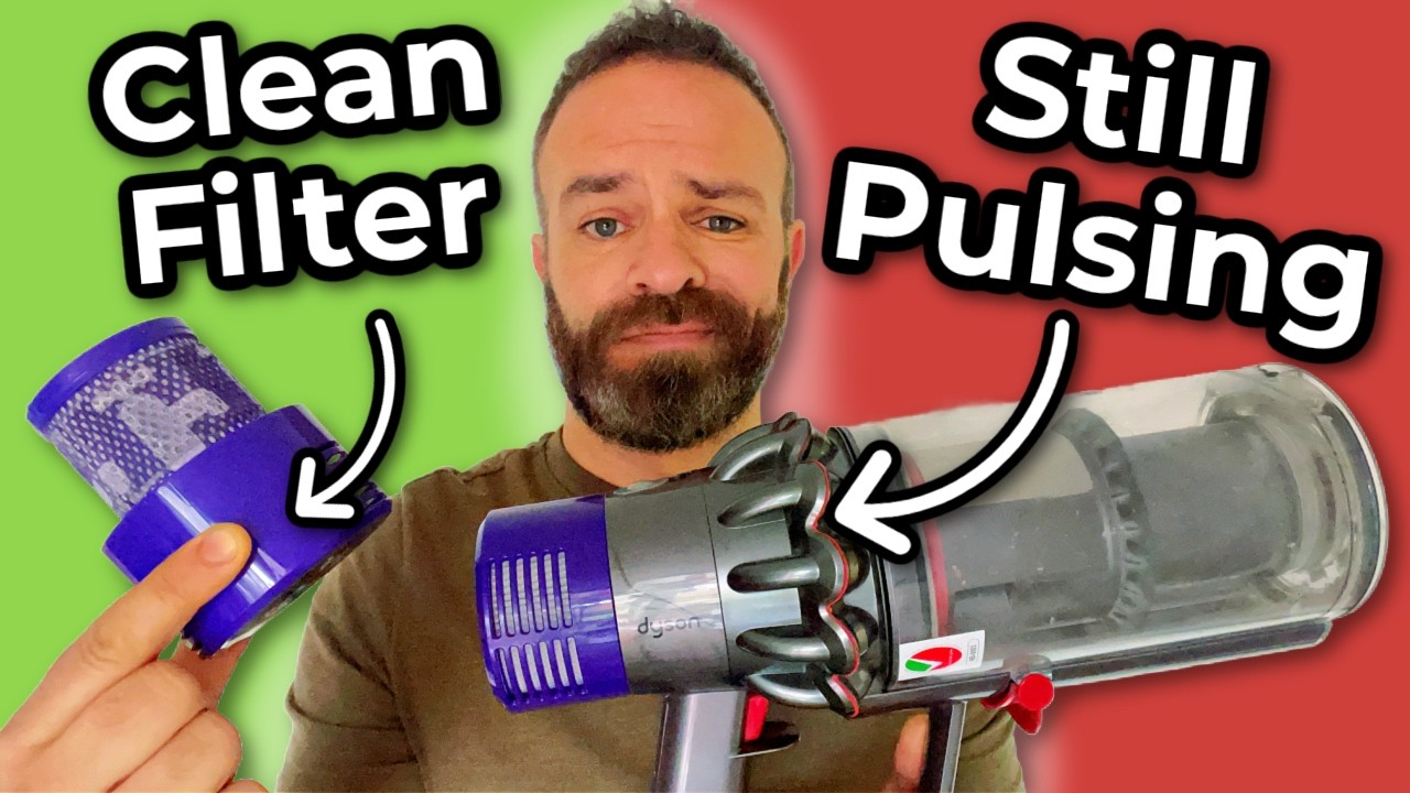 Пылесос Dyson пульсирует после очистки фильтра? Сообщение о закупорке дыхательных путей по-прежне...