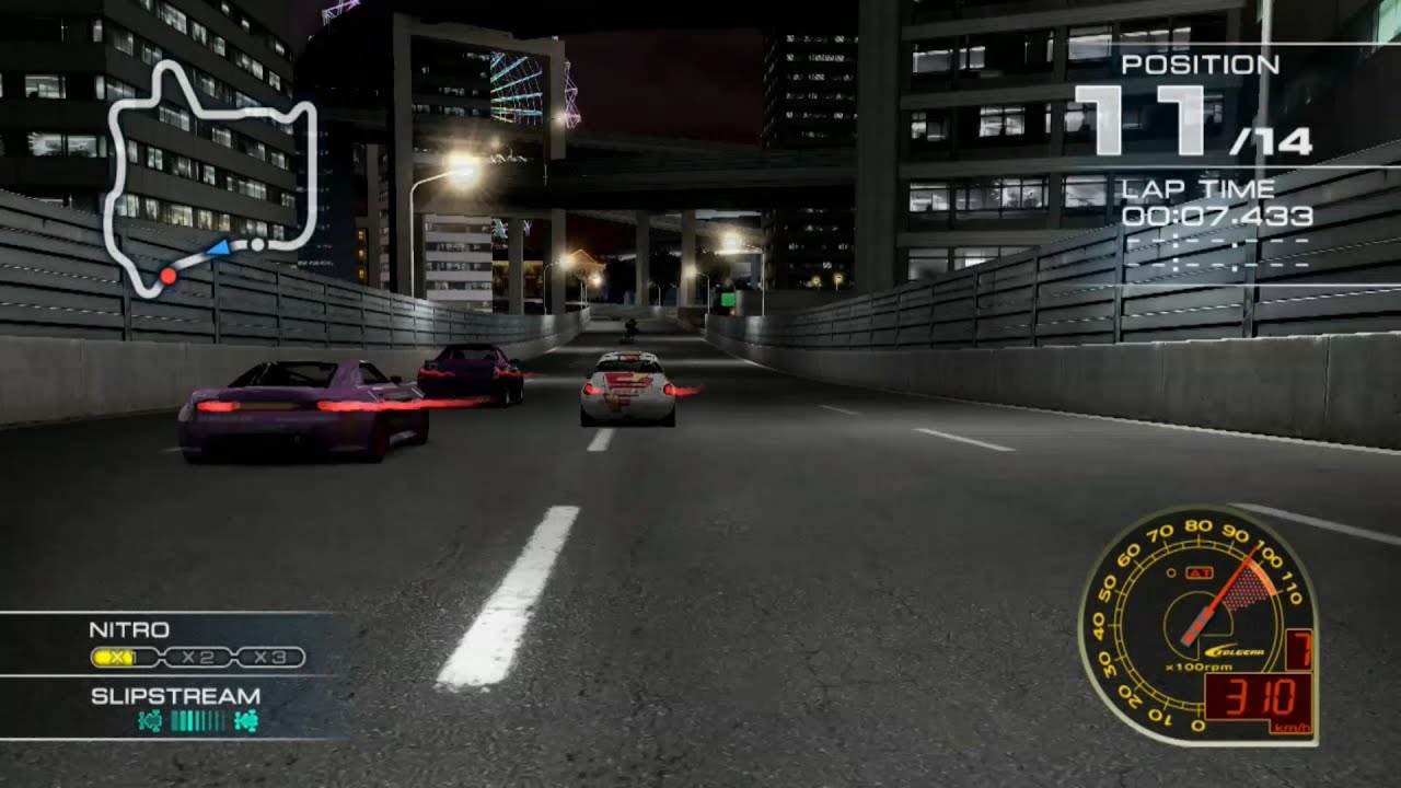 Ridge Racer 7 Maker's Trial DRUAGA with Raggio at Downtown Rave City R [Driver's view]