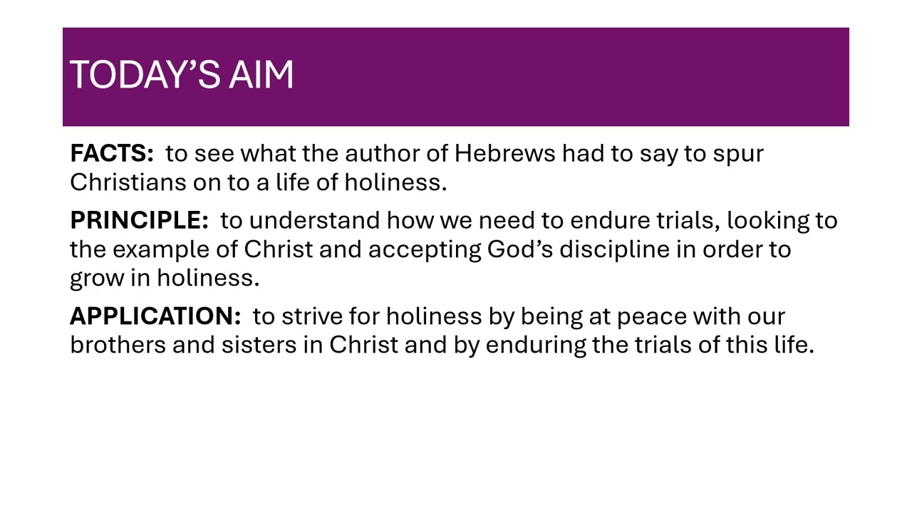 Run Toward Holiness. 02/22/26. UGP Bible Expositor & Illuminator.Teaching - Heart of the lesson.