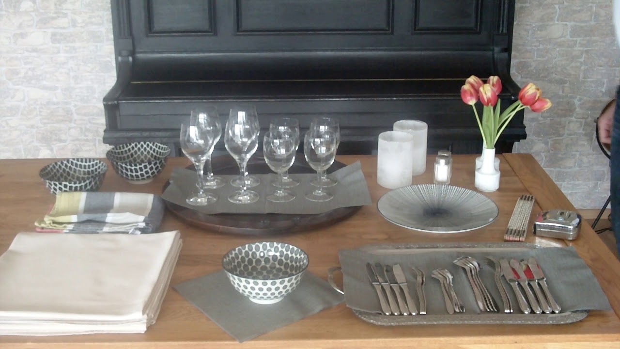 Eindecken, das Mise en place Mise en place für 4 Personen,  Prüfungsvorbereitung Gastronomie Tag 3