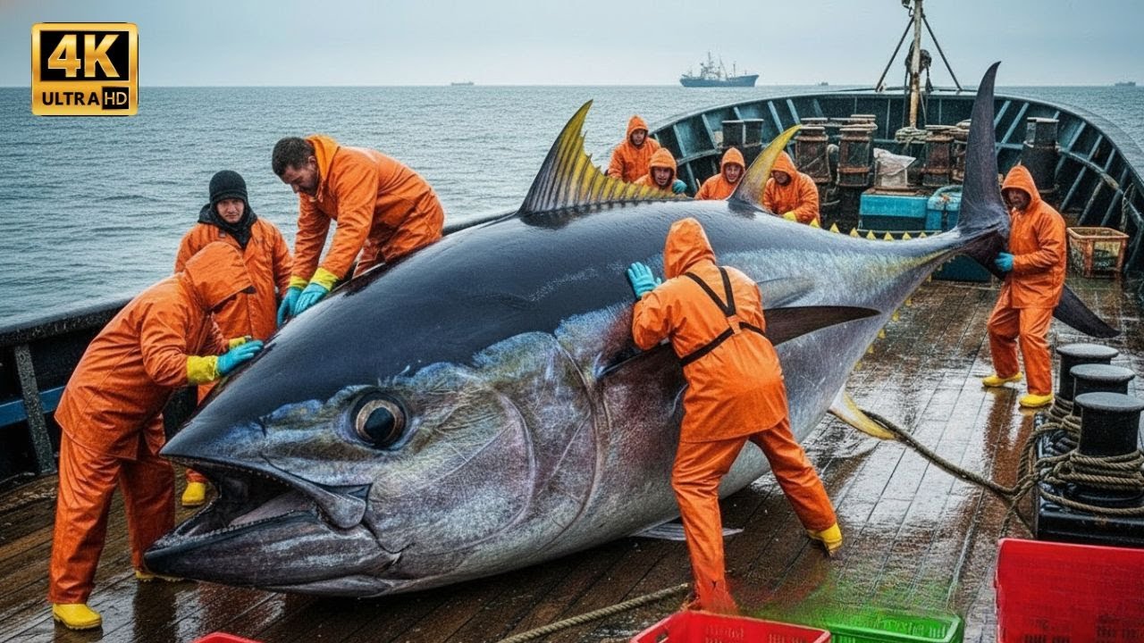 空前の本マグロ大量収穫！巨大網での捕獲から工場での精密な解体・加工まで、日本の技術が詰まった全行程