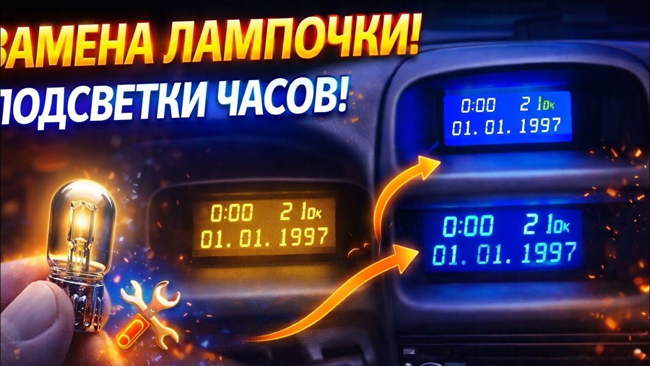 Astra G -Замена лампочки подсветки часов