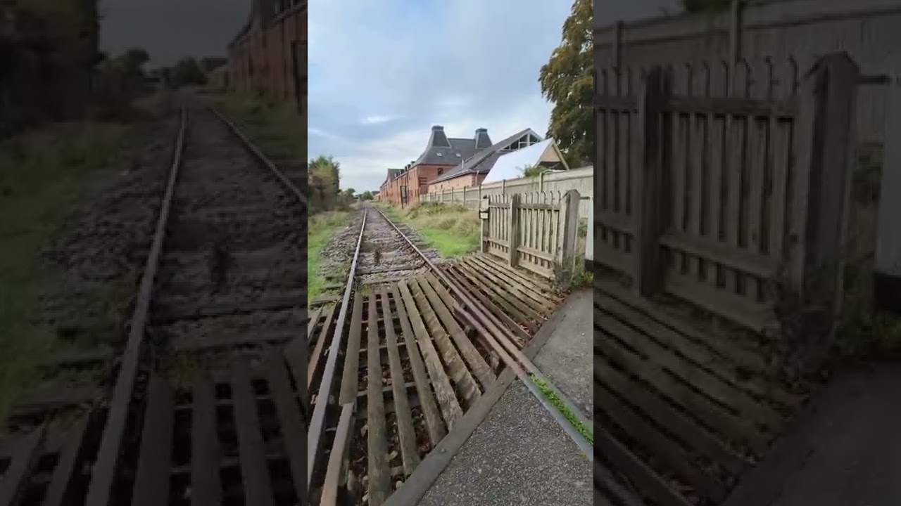walk past the empty tracks at the mnr dereham mid Norfolk railway