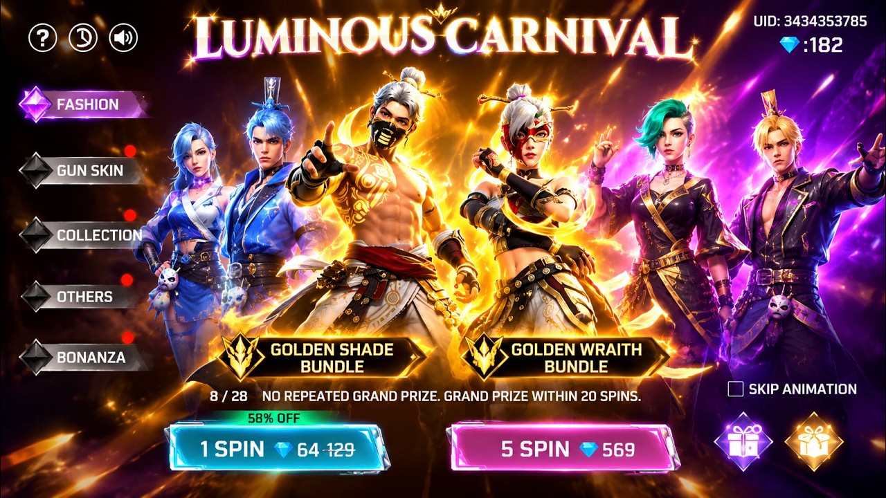Golden Shade Bundle Return | 🔥 FREE FIRE DIWALI CARNIVAL EVENT 2026 🎉 | New Free Rewards & Events!