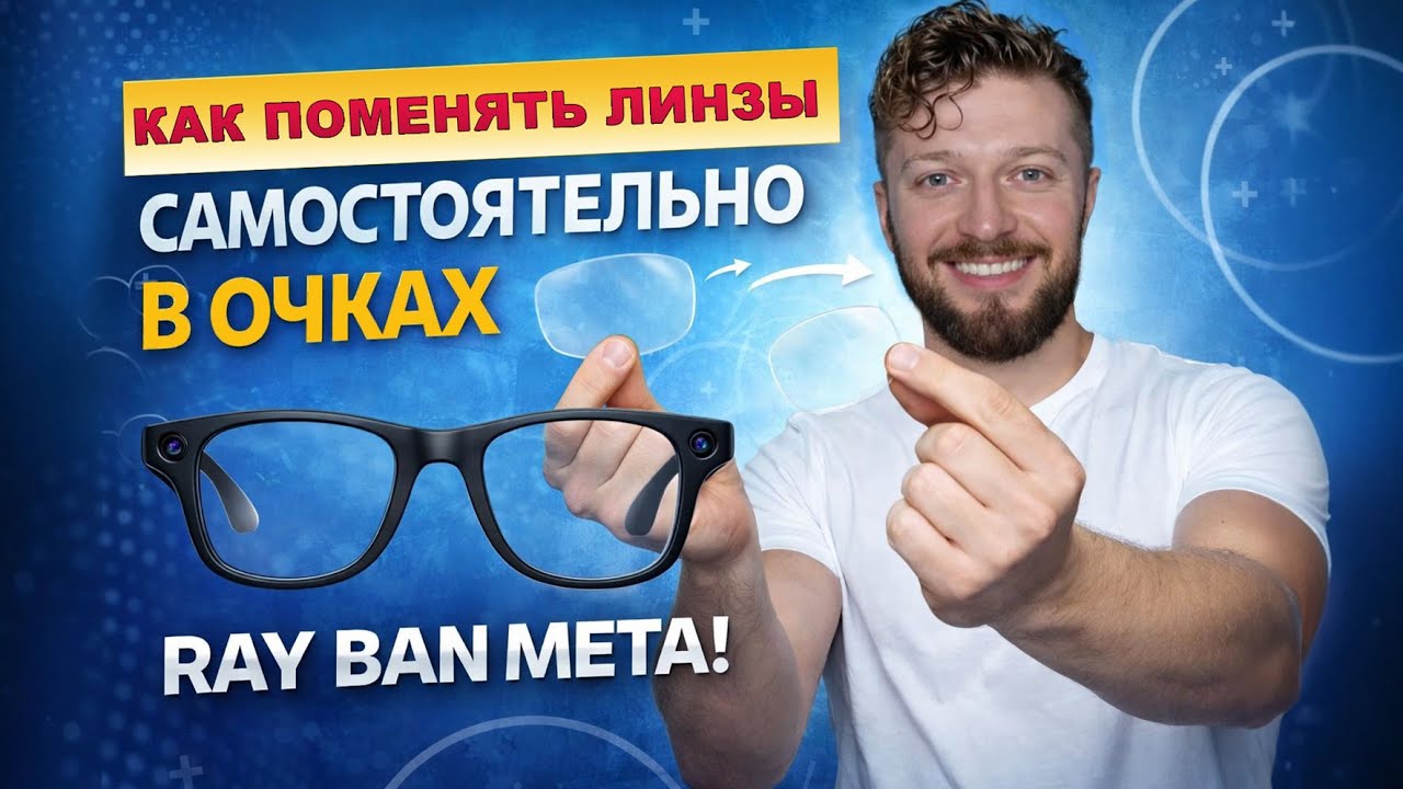 Как поменять линзы самостоятельно в очках RAY BAN META !