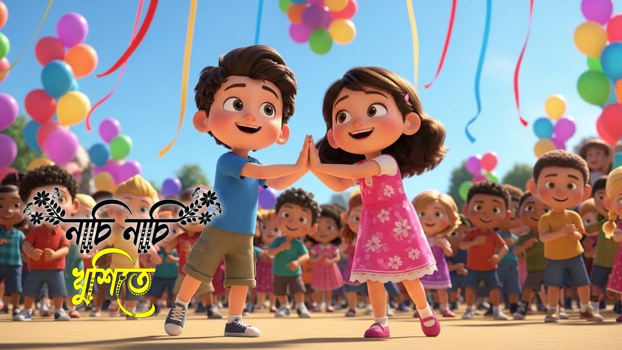 নাচি নাচি খুশিতে | Bangla Kids Dance Song | Rupkothar Aschol kids 