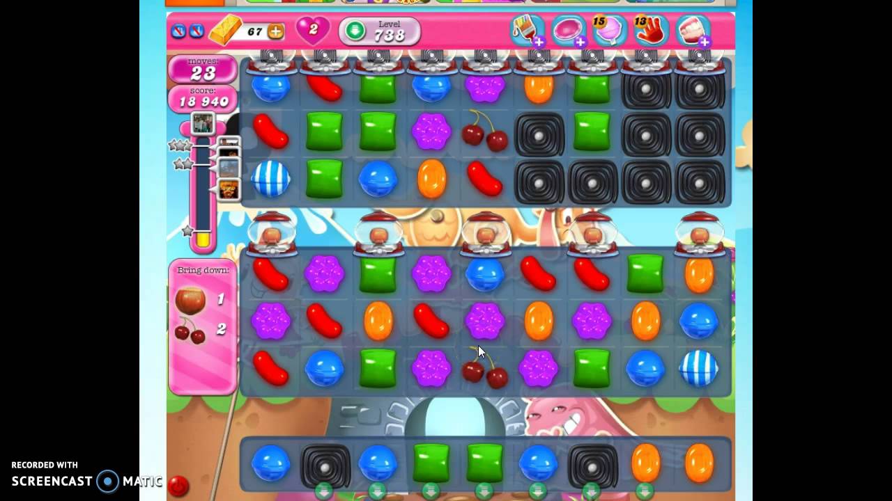 Candy Crush Level 738 help w/audio tips, hints, tricks