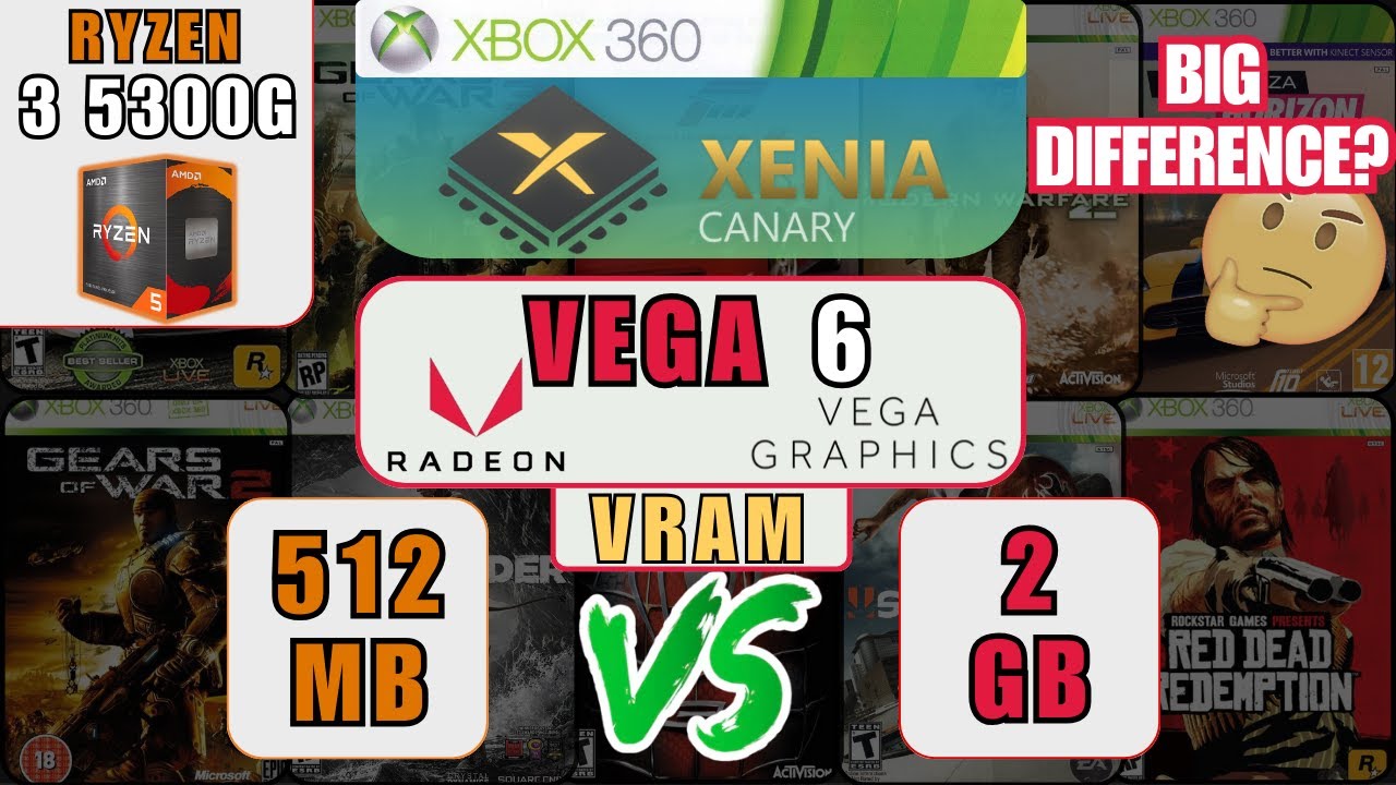 (Xenia) Ryzen 3 5300G | VEGA 6 | VRAM 512MB VS 2GB | Comparison Test