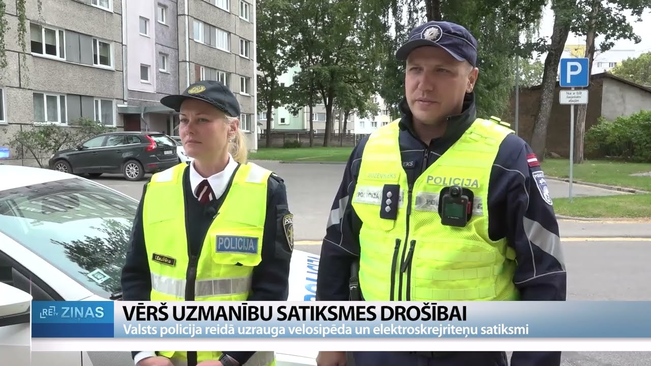 ReTV: Valsts policijas reidā Valmierā uzrauga velosipēdu un elektroskrejriteņu satiksmi