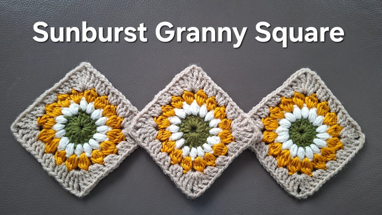 Easy Crochet Sunburst Granny Square