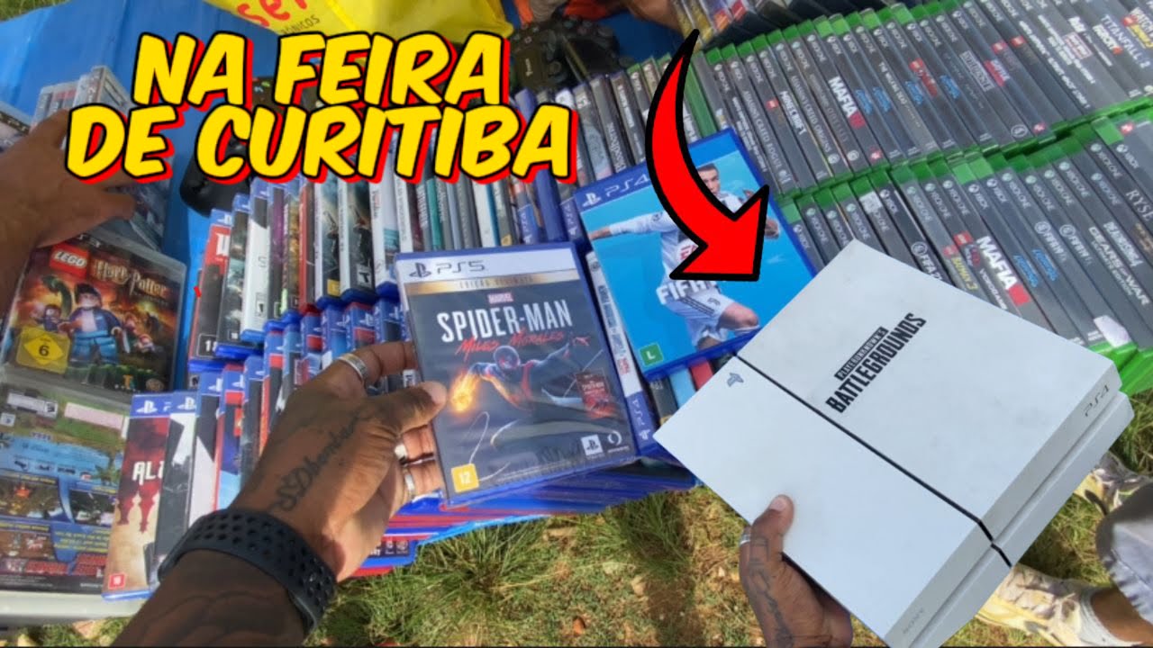 CAÇADA GAMER PS4 EDIÇÃO E MUITOS JOGOS NA FEIRA DO ROLO DE COLOMBO CURITIBA