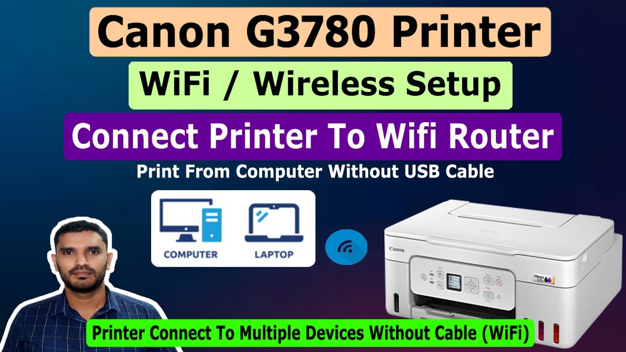 How to connect Canon G3780 Printer to a computer using WiFi/Wireless network(Easy & Simple Setup)
