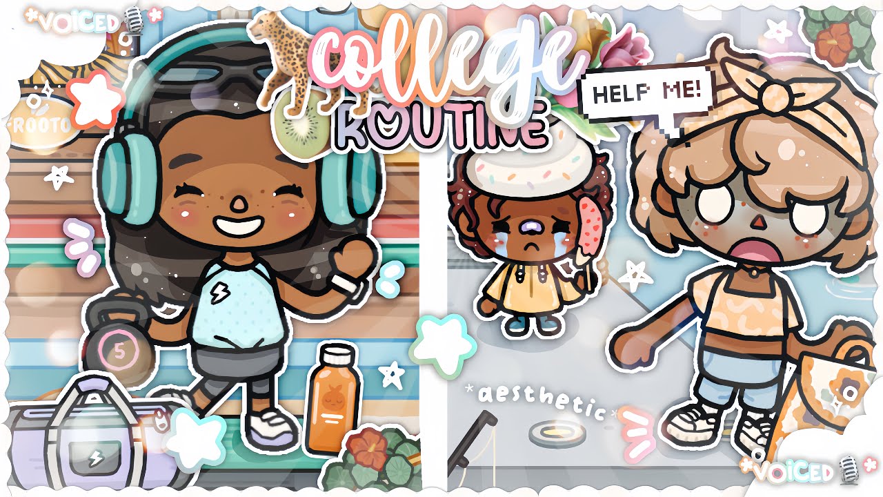 *AESTHETIC* College Morning Routine🌞🥙💐|| *VOICED🎙️* || Toca Boca World Roleplay 🌎🌈🍀