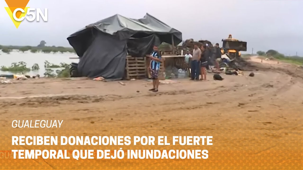RECIBEN DONACIONES por el FUERTE TEMPORAL que dejó INUNDACIONES en GUALEGUAY