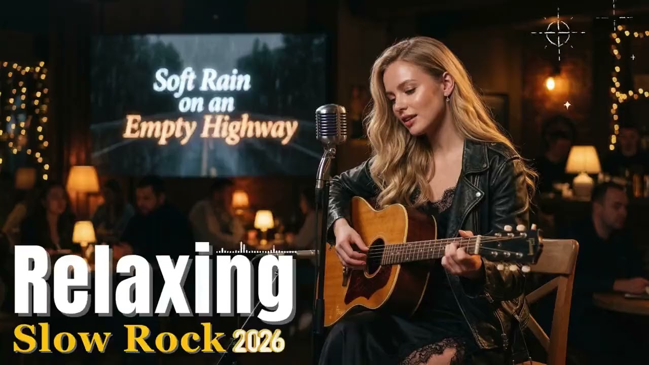 Soft Rain on an Empty Highway – Relaxing Slow Rock Guitar for Driving & Night Thoughts