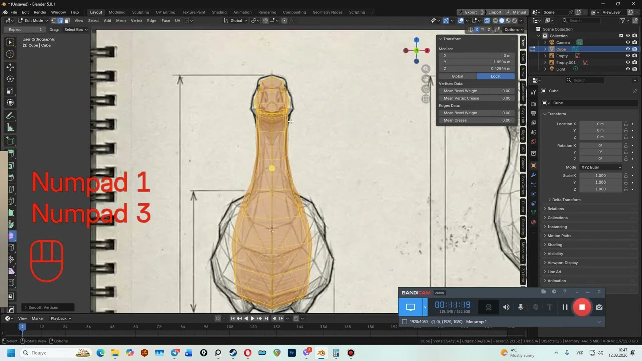 Лоу-полі Гусак Blender3D#blender #3d #blender3d #design #3dmodeling