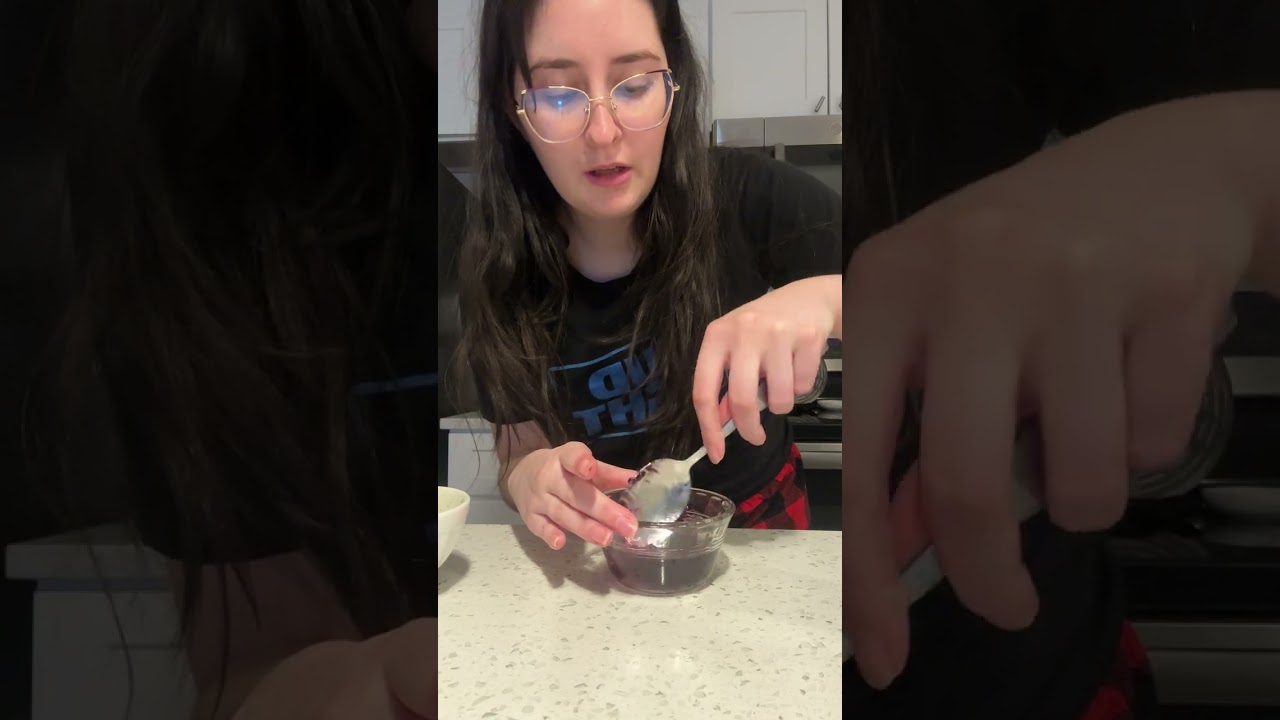 ASMR blueberry lavender iced matcha