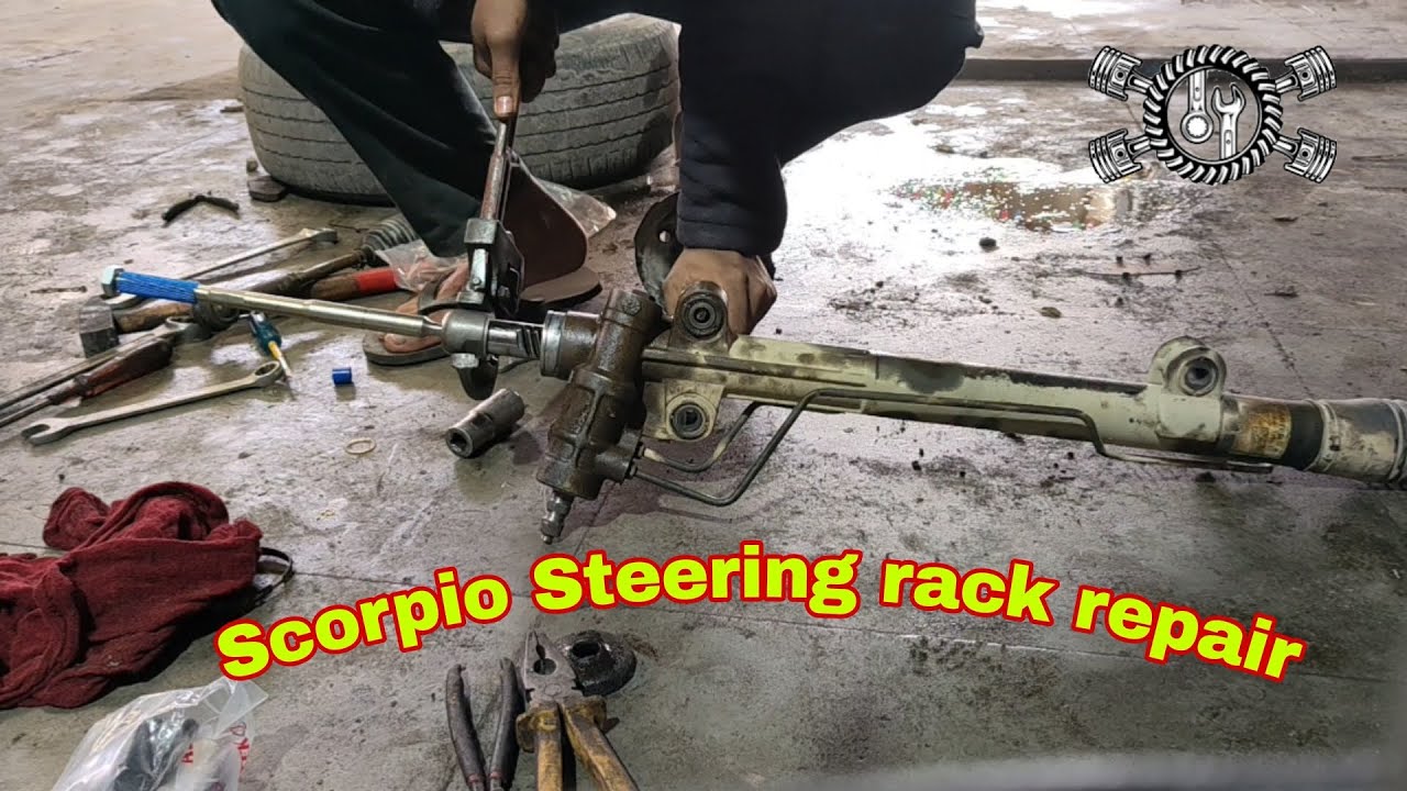 Scorpio steering rack repair #mechanic 