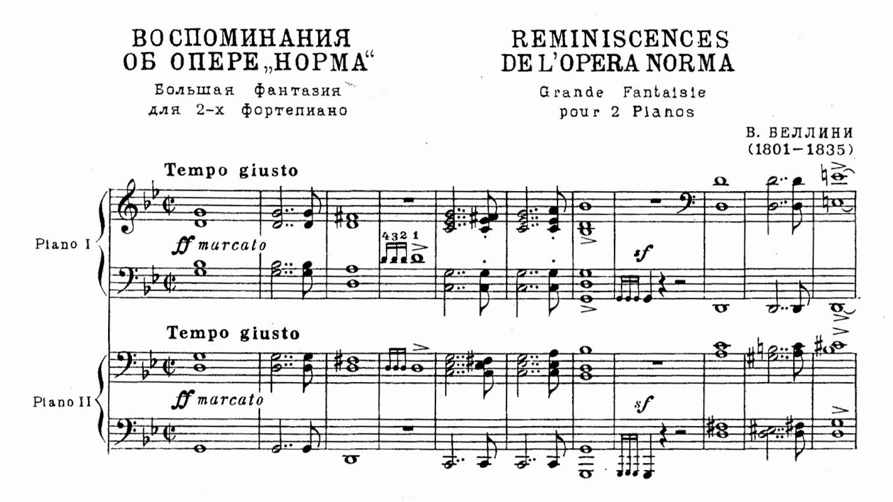 Franz Liszt - R&eacute;miniscences de Norma for 2 pianos (S.655)