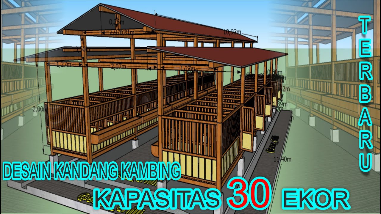 Проект загона для коз с макетом сцены и вместимостью 30 коз #pendesign #sketchup #etawa