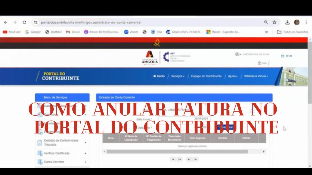 Como Anular Fatura Portal do Contribuinte AGT