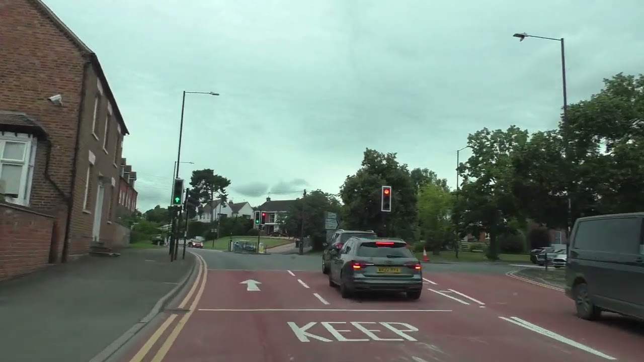 Driving On The B4084 From Cropthorne Through Pershore To Worcester  Worcestershire UK 24th July 2024