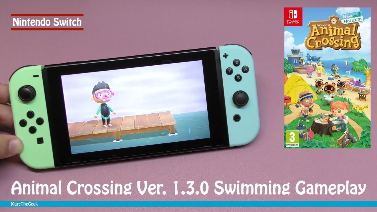 Animal Crossing Ver. 1.3.0 Swimming Gameplay