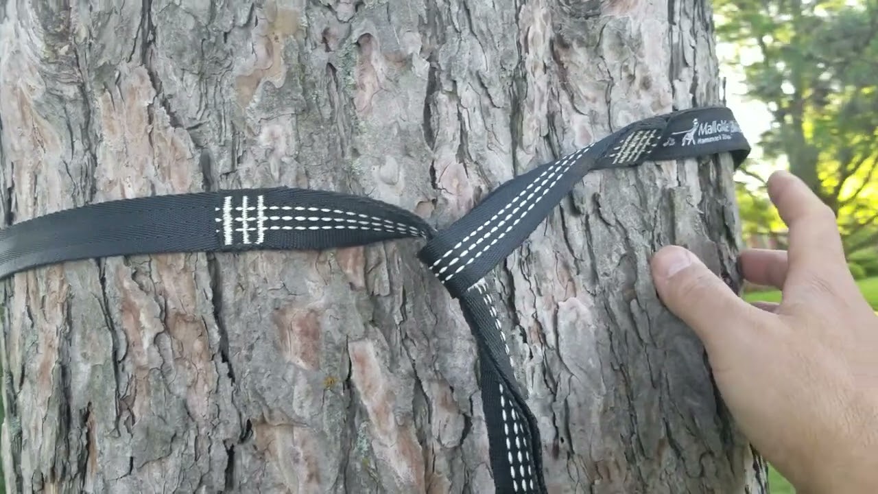 How to Setup Install Mallome 1000 Lb Hammock Strap at Cabin