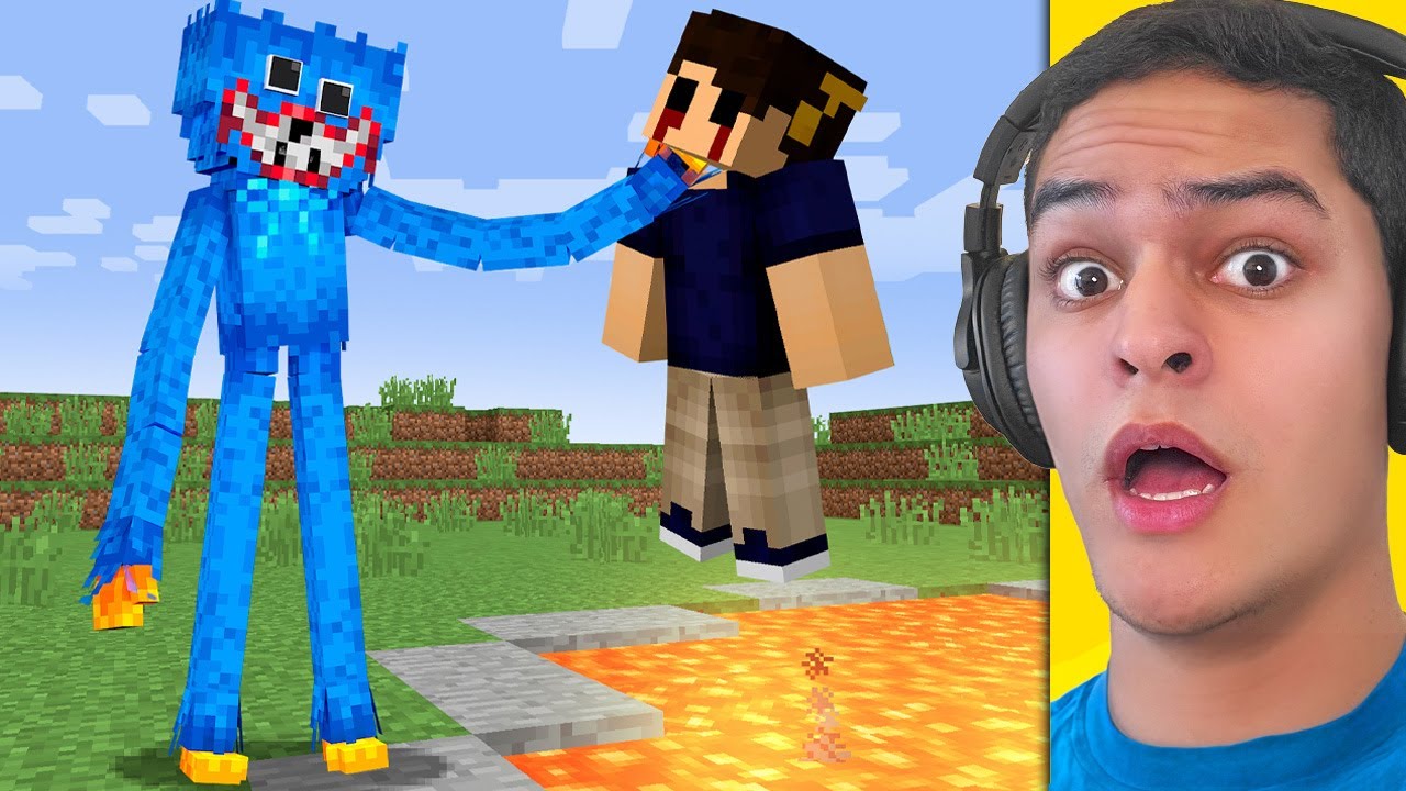 Assustei o meu AMIGO com HUGGY WUGGY no Minecraft!