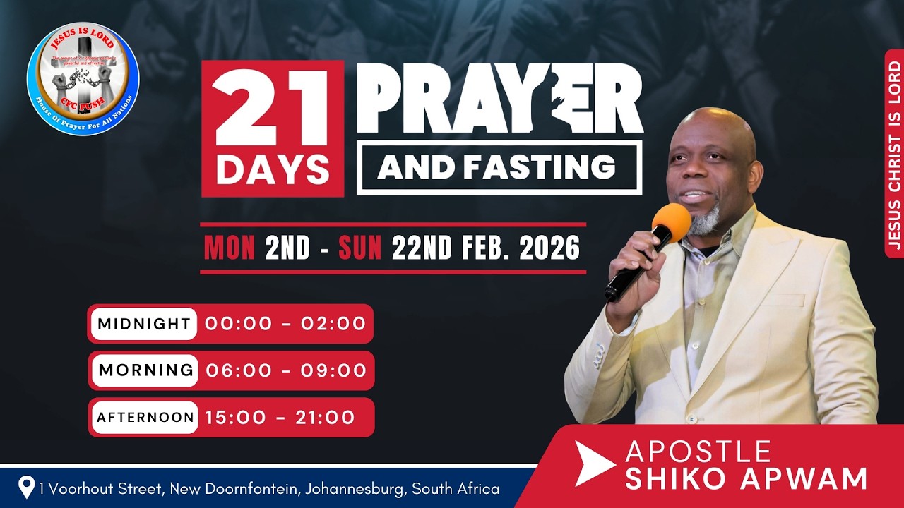 Day 15 of 21 Days of Prayer & Fasting | Monday Midnight Prayer | 16/02/2026 | Apt. Shiko Apwam