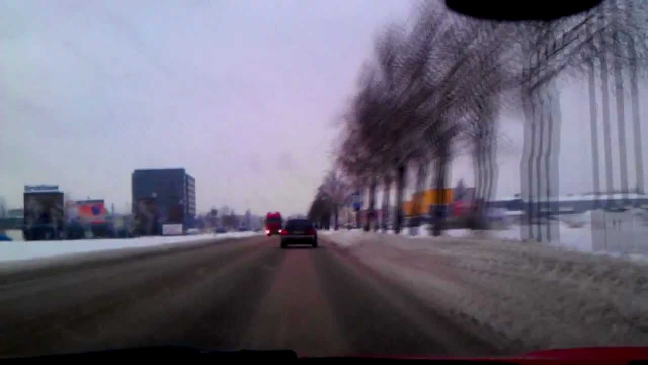 Winter Ride. Ginkūnai - Šiauliai, Lithuania (Car Dashboard Camera)