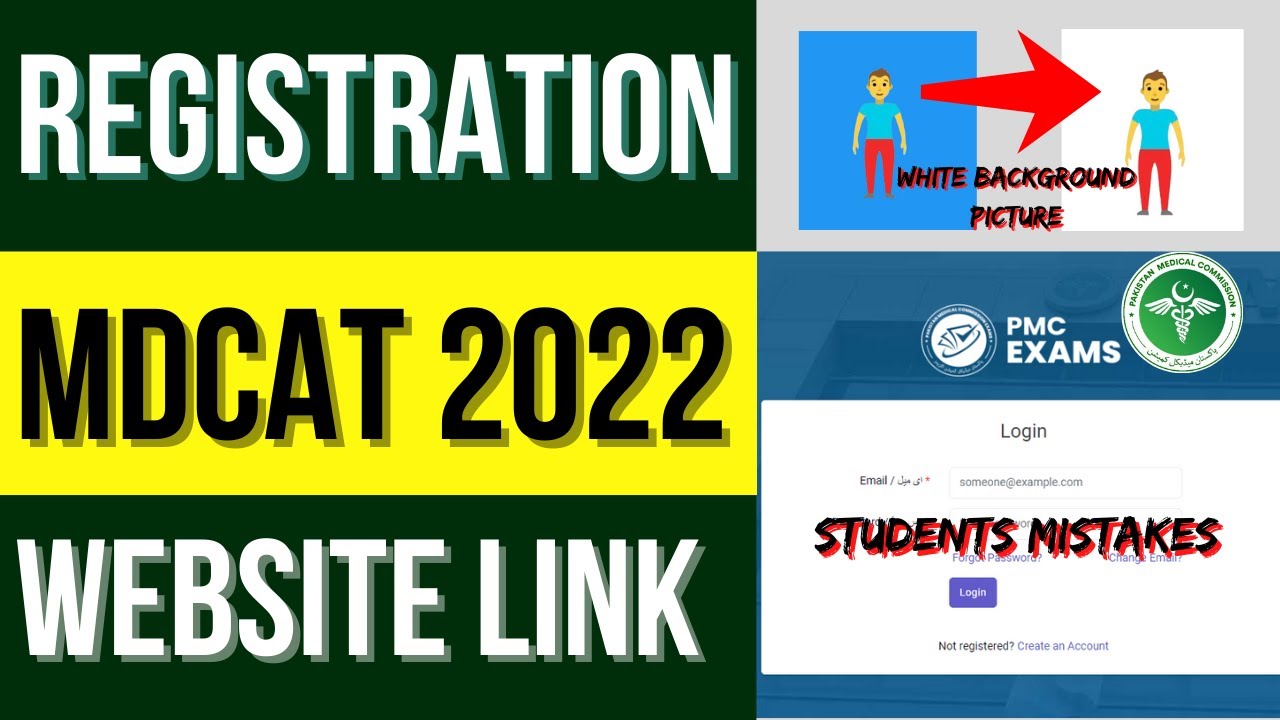 PMC News Register MDCAT 2022 Website Portal | Students Mistakes | Convert White Background Picture