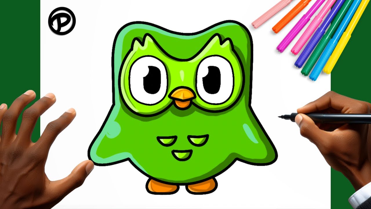 Como desenhar o Duolingo Passo a passo