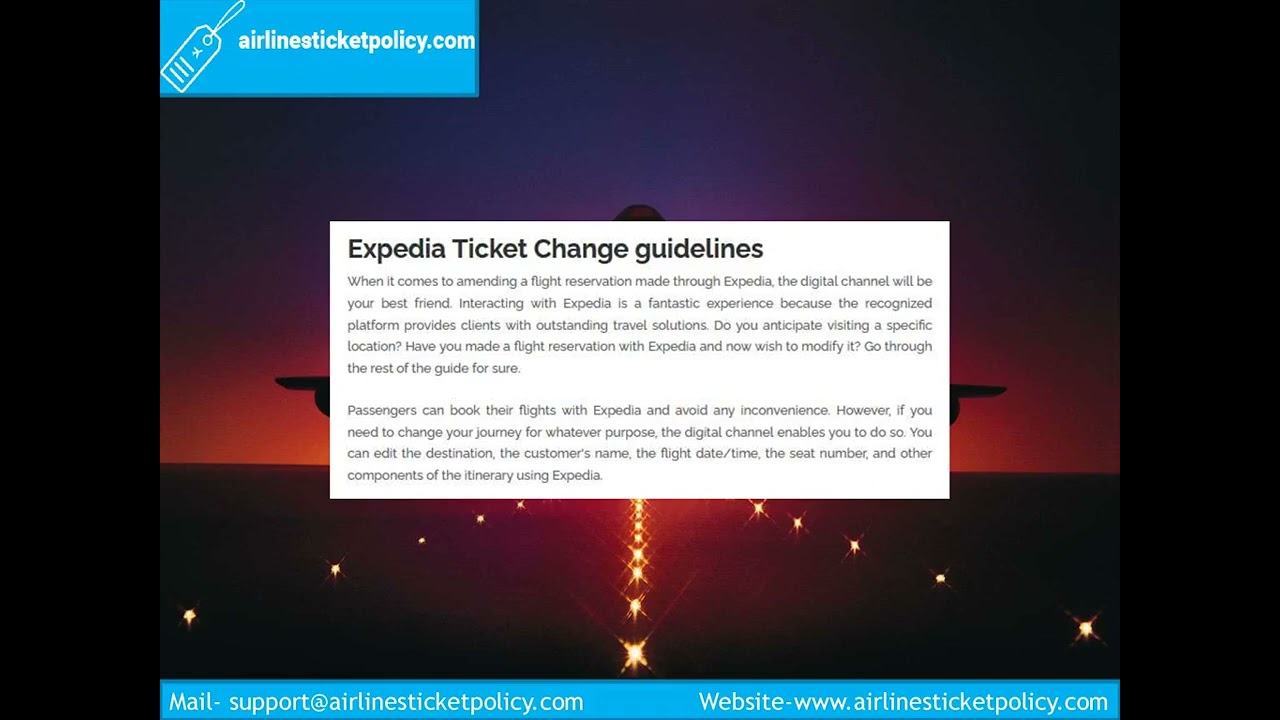 Expedia Flight Change Policy | Airlines Ticket Policy