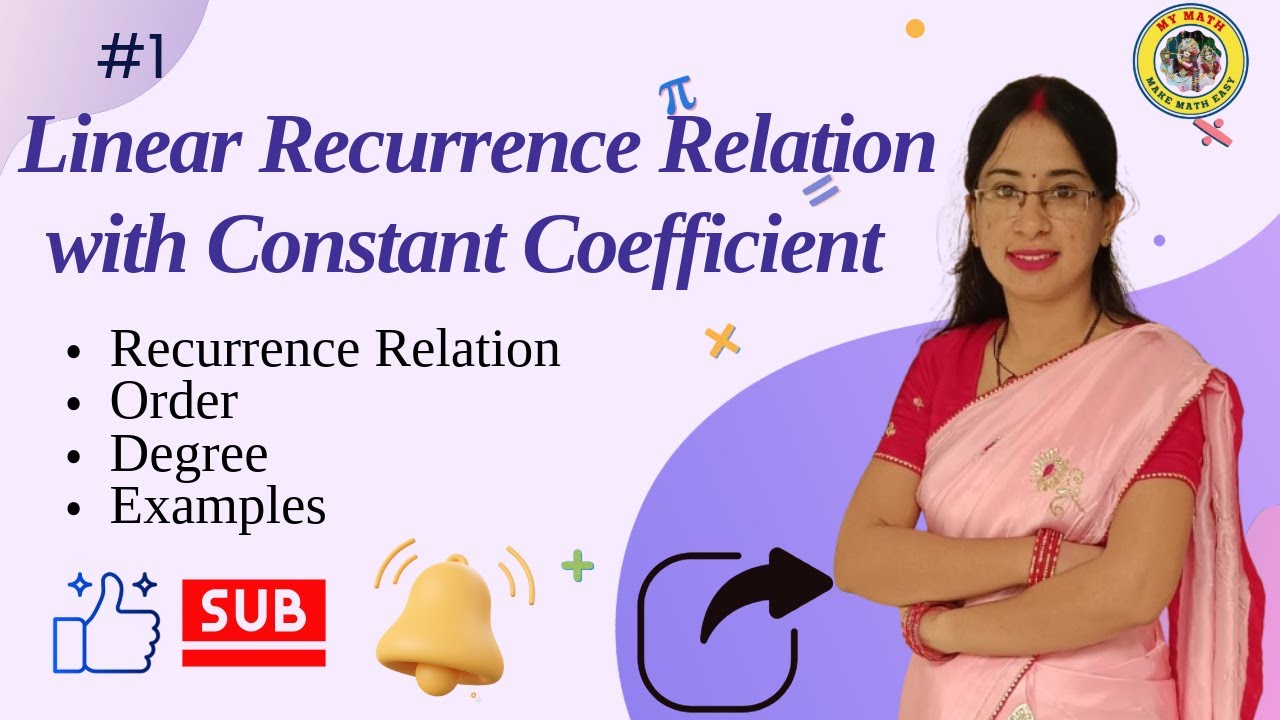 1. Recurrence Relation kya hai || Linear recurrence relation with constant coeff. ||order || degree