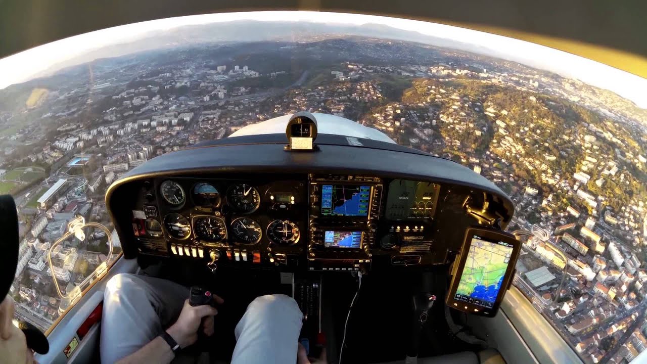LFMD - LFMD Cannes Mandelieu local flight at dusk into the foothills of the Alps